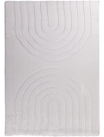 Tapis salon, faux uni sobre, texture en relief lyn59 deh