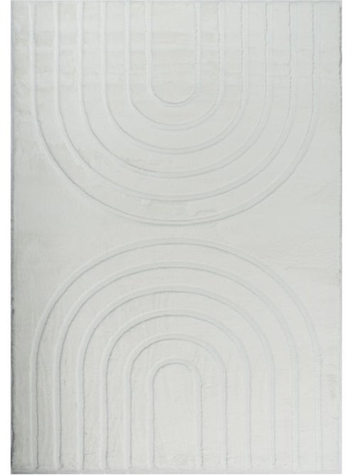 Tapis salon, faux uni sobre, texture en relief lyn59 deh - Kiabi