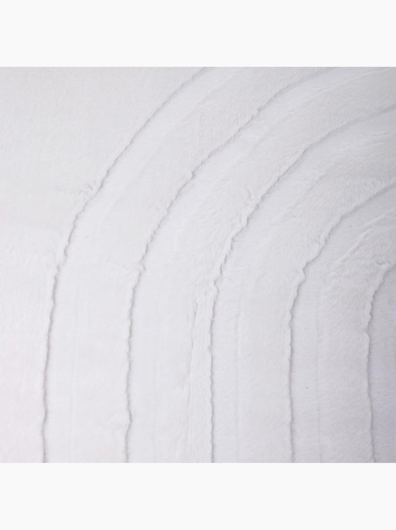 Tapis salon, faux uni sobre, texture en relief lyn59 deh Blanc - Kiabi