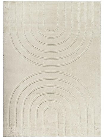 Tapis salon, faux uni sobre, texture en relief lyn59 deh
