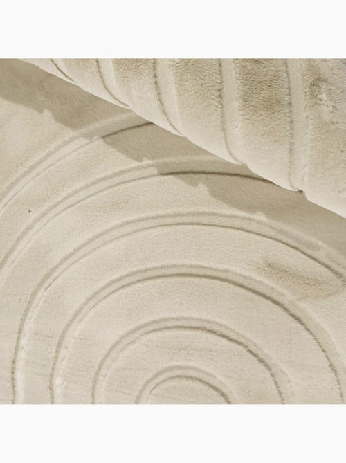 Tapis salon, faux uni sobre, texture en relief lyn59 deh - Kiabi