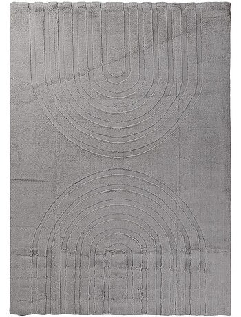 Tapis salon, faux uni sobre, texture en relief lyn59 deh