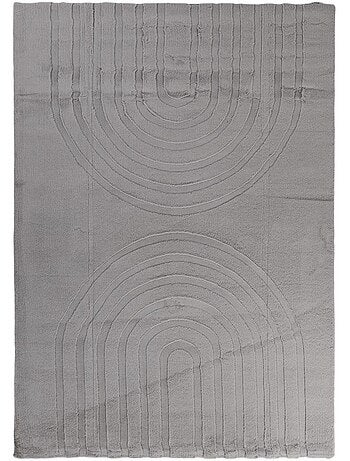 Tapis salon, faux uni sobre, texture en relief lyn59 deh