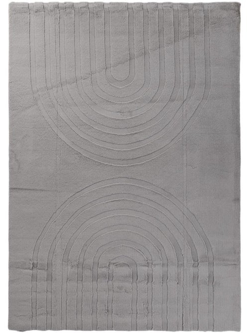 Tapis salon, faux uni sobre, texture en relief lyn59 deh - Kiabi