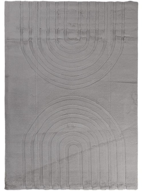 Tapis salon, faux uni sobre, texture en relief lyn59 deh - Kiabi