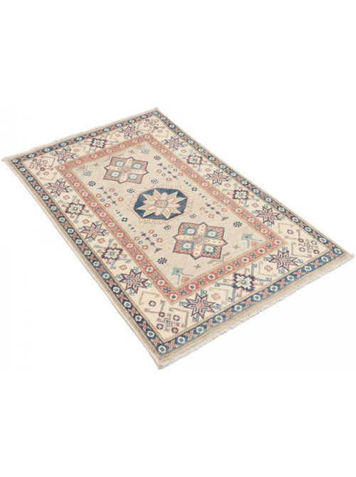 Tapis salon géométrique artisanal, noué main, kazak co 63 - Kiabi