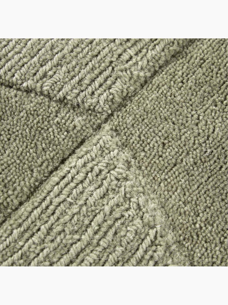 Tapis salon géométrique ursule , relief tissé à la main, design authentique Vert - Kiabi