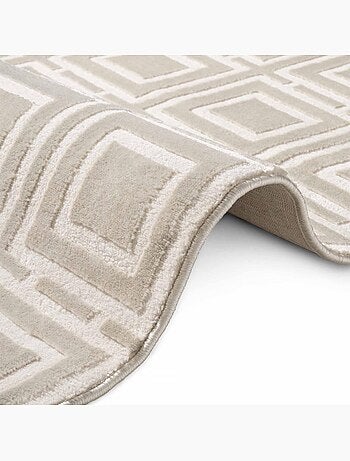 Tapis salon howlite motif géométrique, design graphique et original, confort