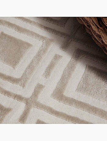 Tapis salon howlite motif géométrique, design graphique et original, confort