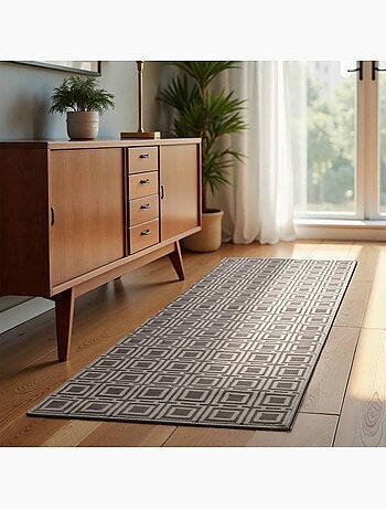 Tapis salon howlite motif géométrique, design graphique et original, confort