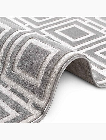 Tapis salon howlite motif géométrique, design graphique et original, confort