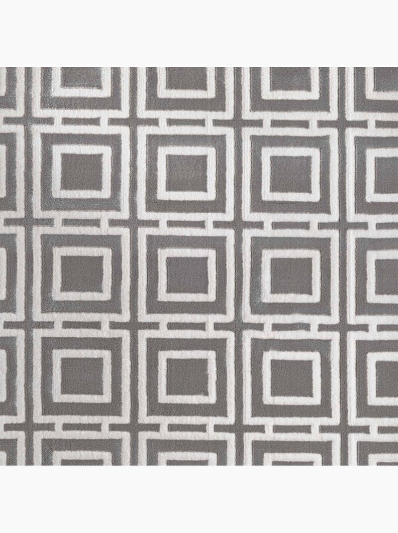Tapis salon howlite motif géométrique, design graphique et original, confort Gris - Kiabi