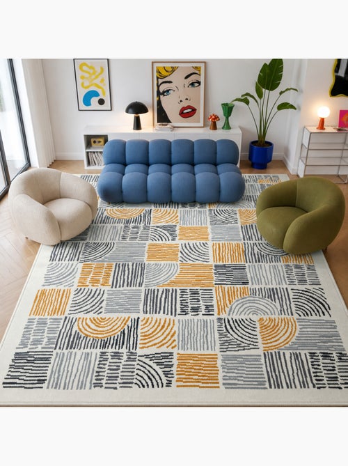 Tapis salon lyn1 etni, motif géométrique graphique, moderne - Kiabi