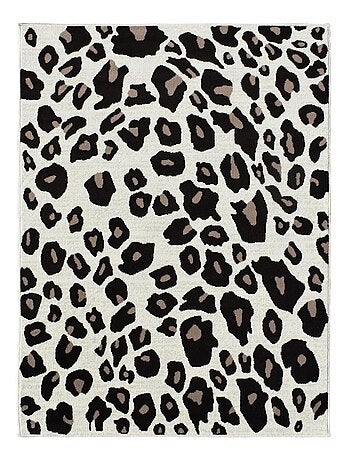 tapis salon LYN1 LEOPARD Beige et marron motif félin tacheté