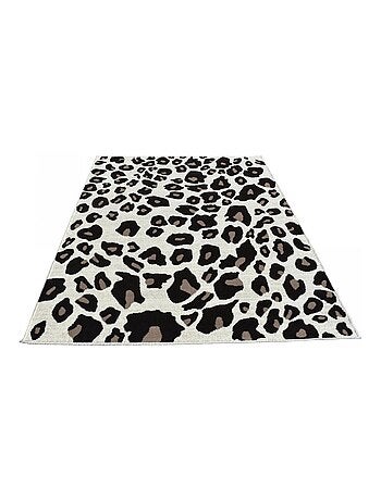 tapis salon LYN1 LEOPARD Beige et marron motif félin tacheté