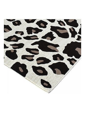 tapis salon LYN1 LEOPARD Beige et marron motif félin tacheté
