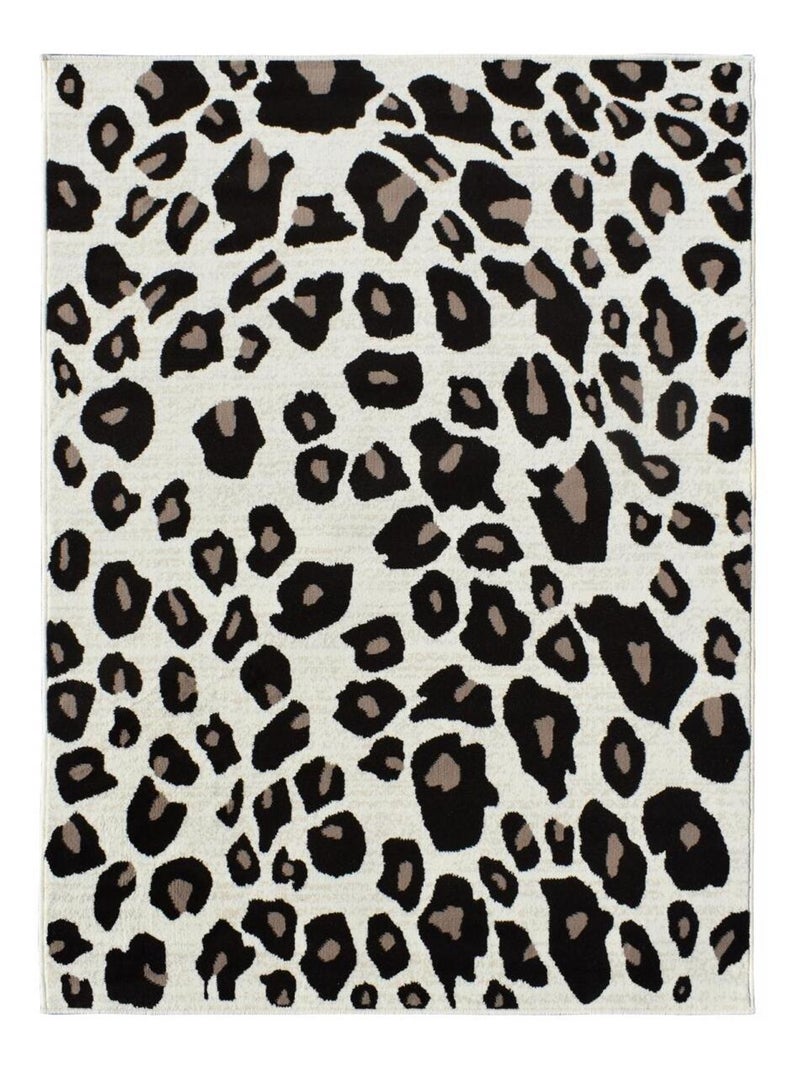 tapis salon LYN1 LEOPARD Beige et marron motif félin tacheté Beige - Kiabi