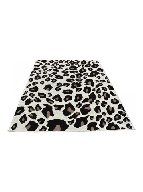 tapis salon LYN1 LEOPARD Beige et marron motif félin tacheté - Kiabi