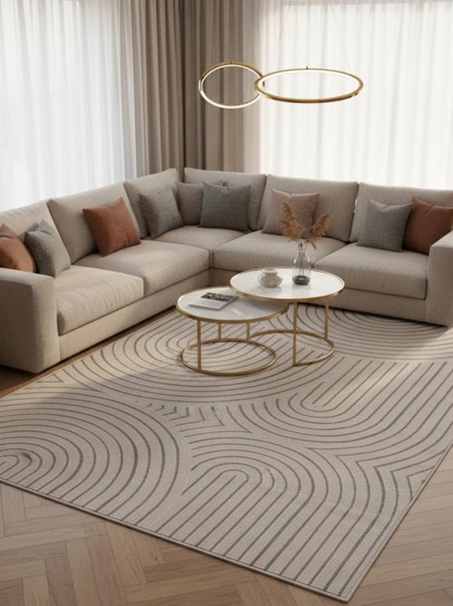 Tapis salon LYN1 TINCIA, tapis ton sur ton moderne et contemporain - Kiabi