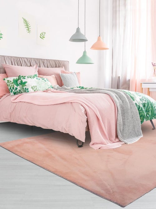 Tapis salon LYN10 LAVABLE, soft et soyeux, tapis uni à l'aspect Shaggy - Kiabi