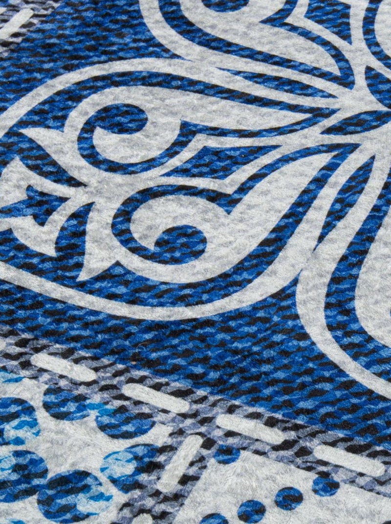Tapis salon LYN11 6MEN facile d'entretien Bleu - Kiabi