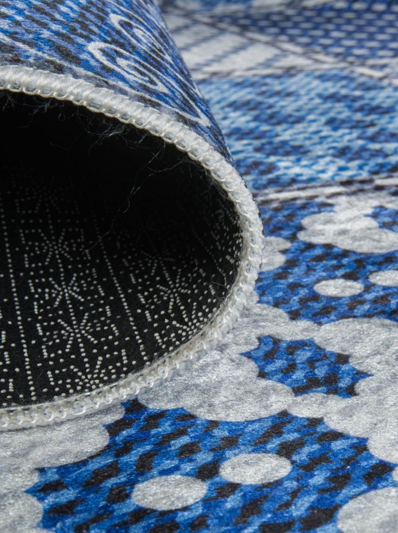 Tapis salon LYN11 6MEN facile d'entretien Bleu - Kiabi