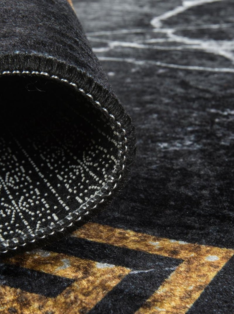 Tapis salon LYN11 ELEGA facile d'entretien Noir - Kiabi