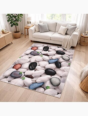 Tapis salon LYN11 GALET facile d'entretien