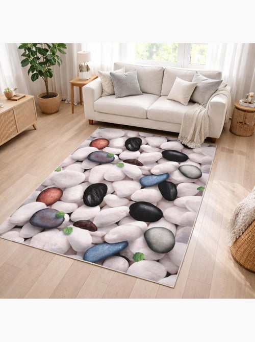 Tapis salon LYN11 GALET facile d'entretien - Kiabi