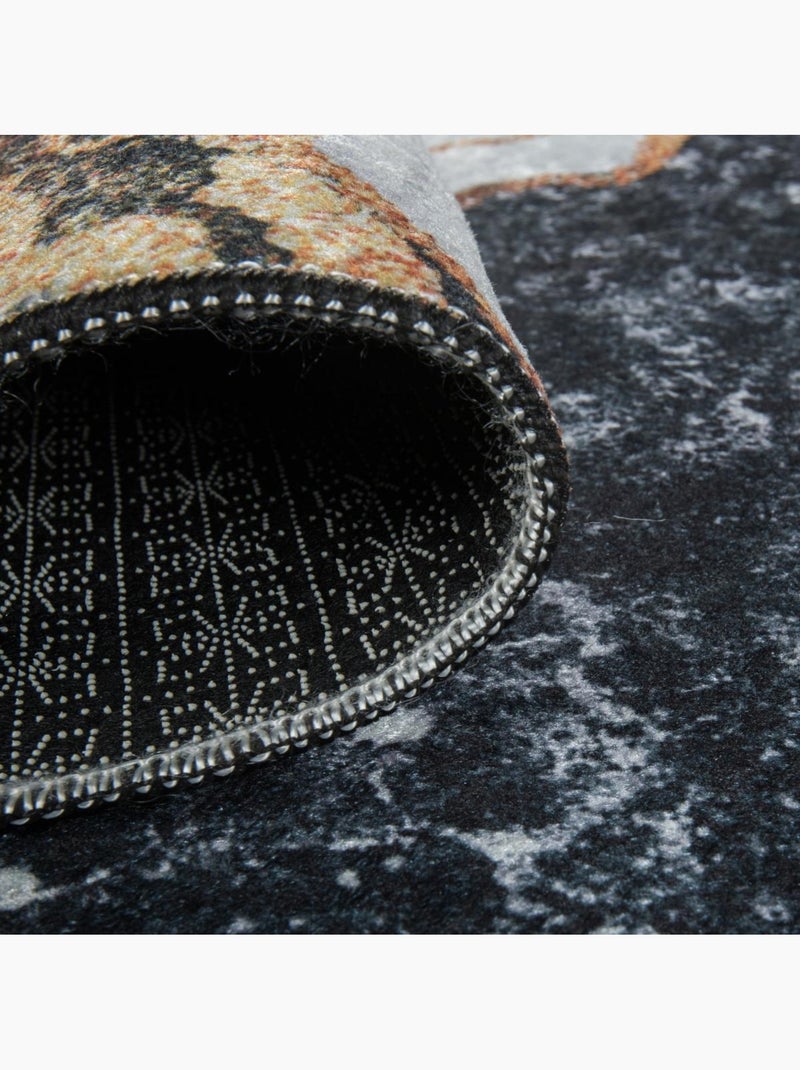 Tapis salon LYN11 GRAFIK facile d'entretien Noir - Kiabi