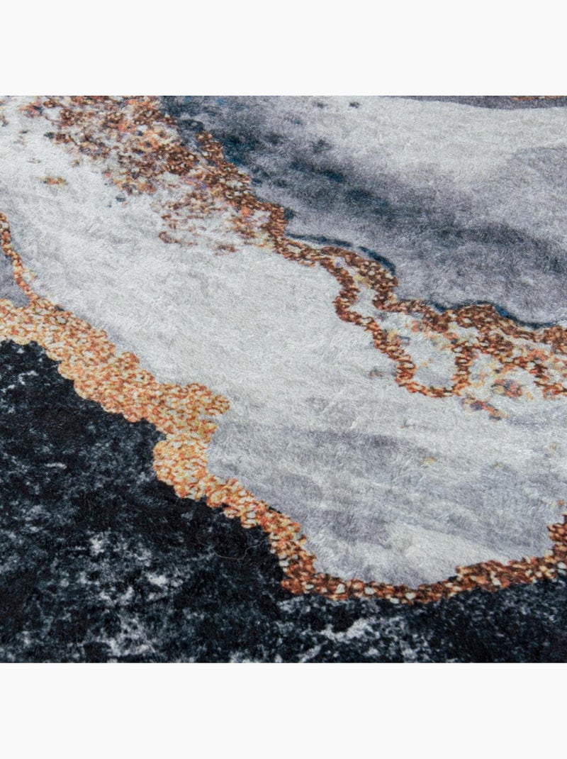 Tapis salon LYN11 GRAFIK facile d'entretien Noir - Kiabi