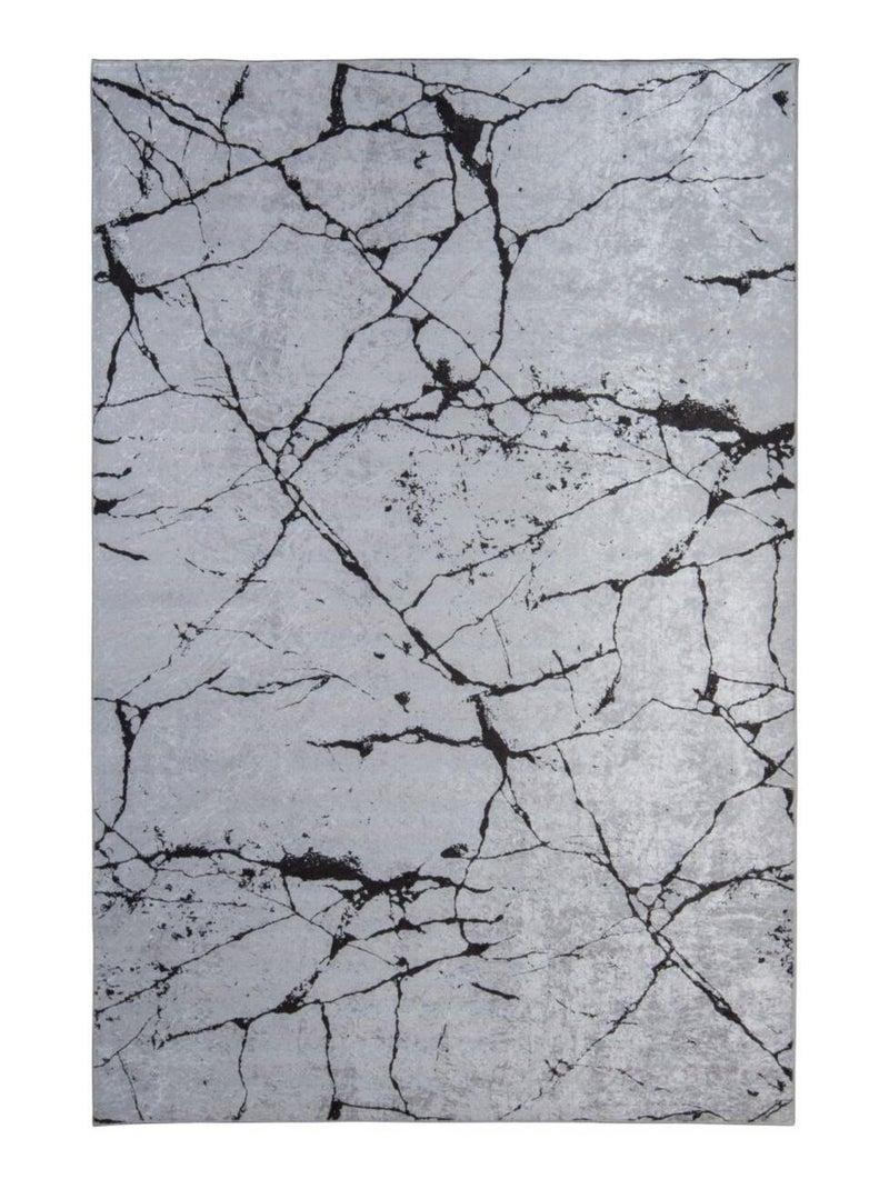 Tapis salon LYN11 MARB facile d'entretien Gris - Kiabi