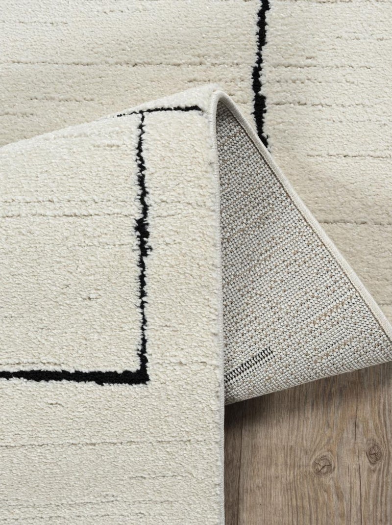 Tapis salon LYN9 BRINKI Tapis soyeux en relief Noir - Kiabi