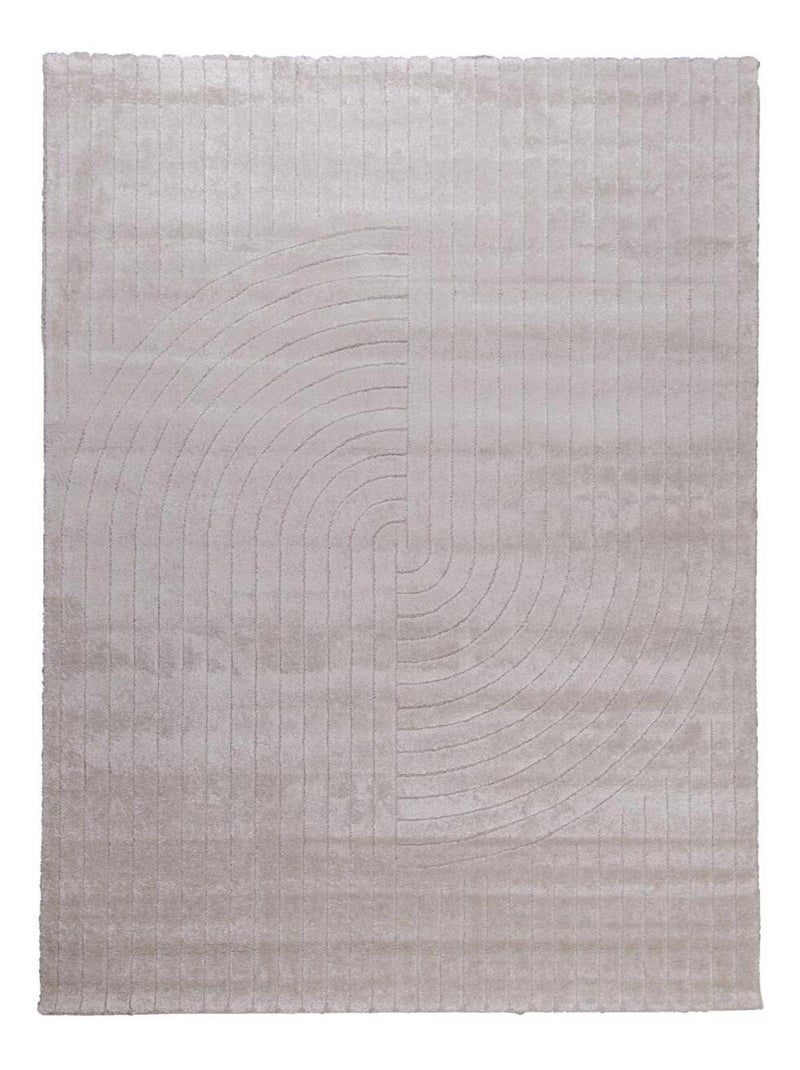 Tapis salon LYN9 E , tapis ton sur ton moderne et contemporain Beige - Kiabi