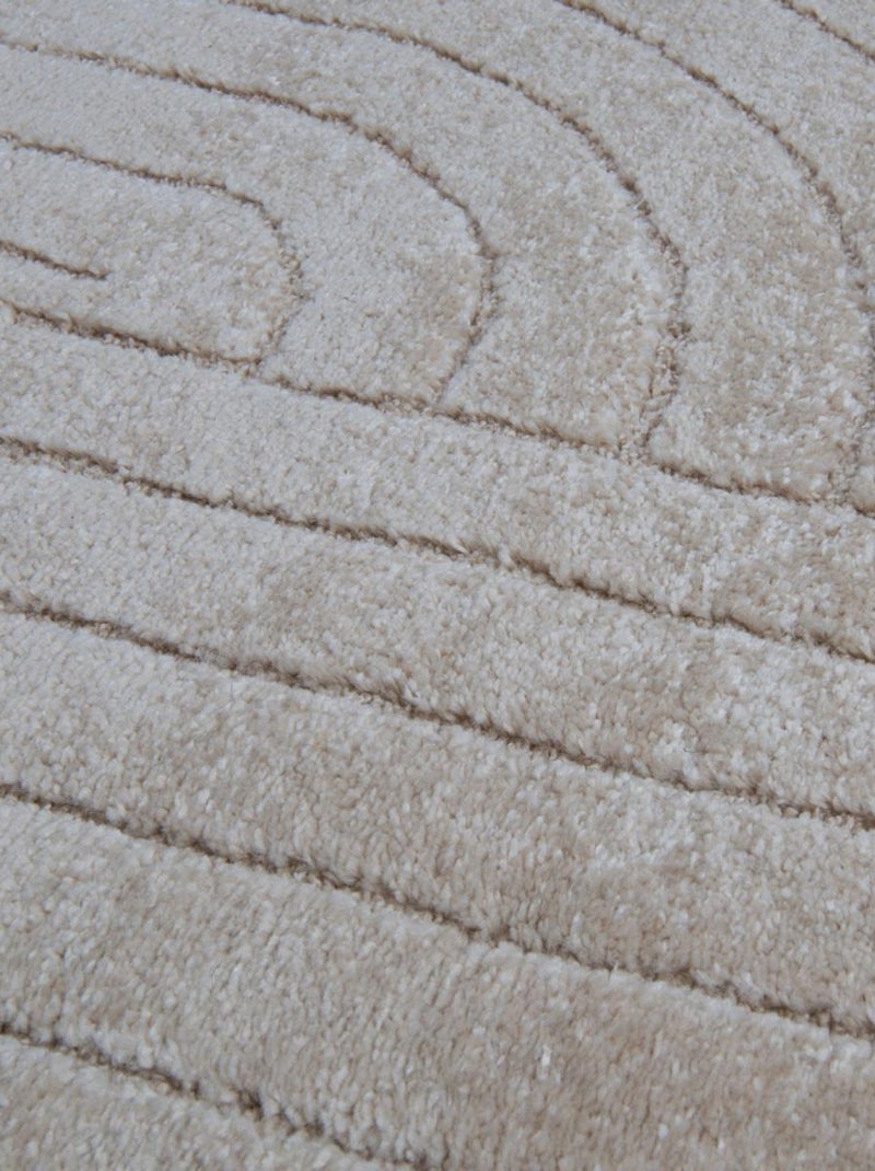 Tapis salon LYN9 E , tapis ton sur ton moderne et contemporain Beige - Kiabi