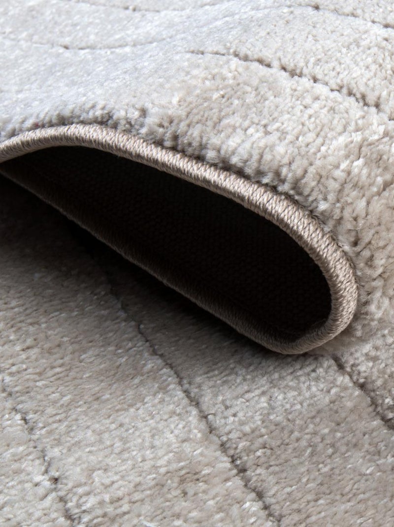 Tapis salon LYN9 E , tapis ton sur ton moderne et contemporain Beige - Kiabi