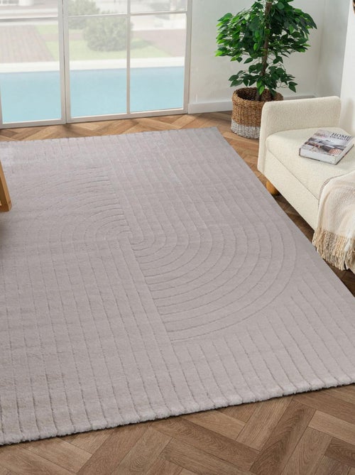 Tapis salon LYN9 E, tapis ton sur ton moderne et contemporain - Kiabi