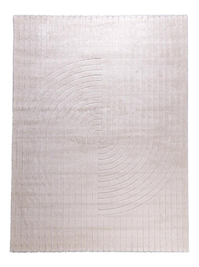 Tapis salon LYN9 E, tapis ton sur ton moderne et contemporain Ecru - Kiabi