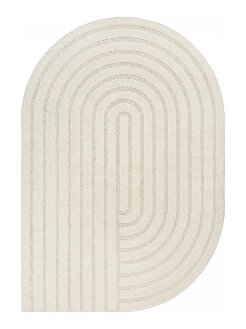 Tapis salon LYN9 SPIRATRO - Tapis forme original en relief Ecru - Kiabi