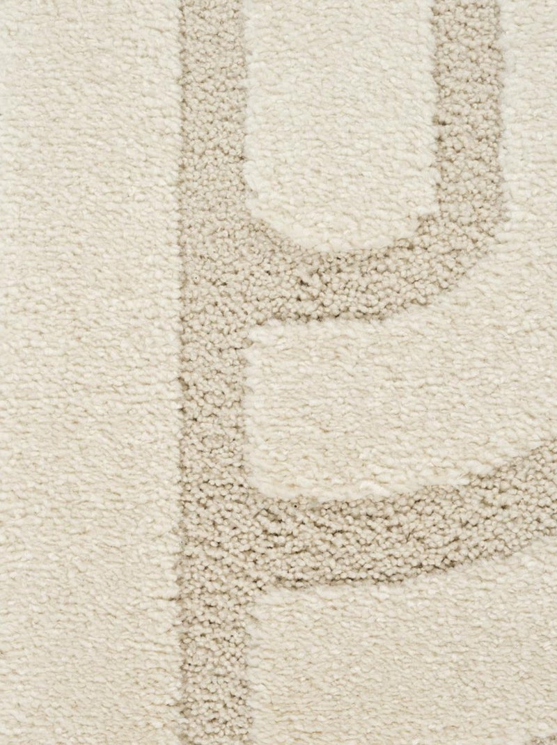 Tapis salon LYN9 SPIRATRO - Tapis forme original en relief Ecru - Kiabi