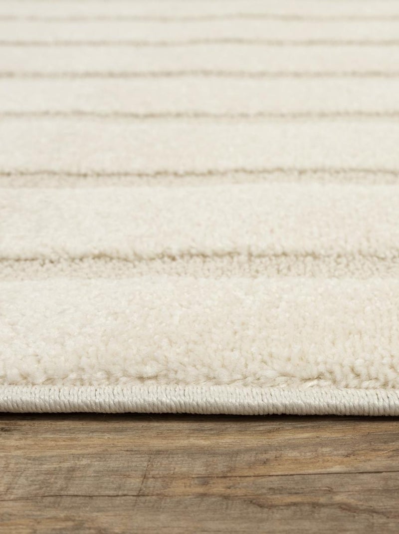 Tapis salon LYN9 SPIRATRO - Tapis forme original en relief Ecru - Kiabi