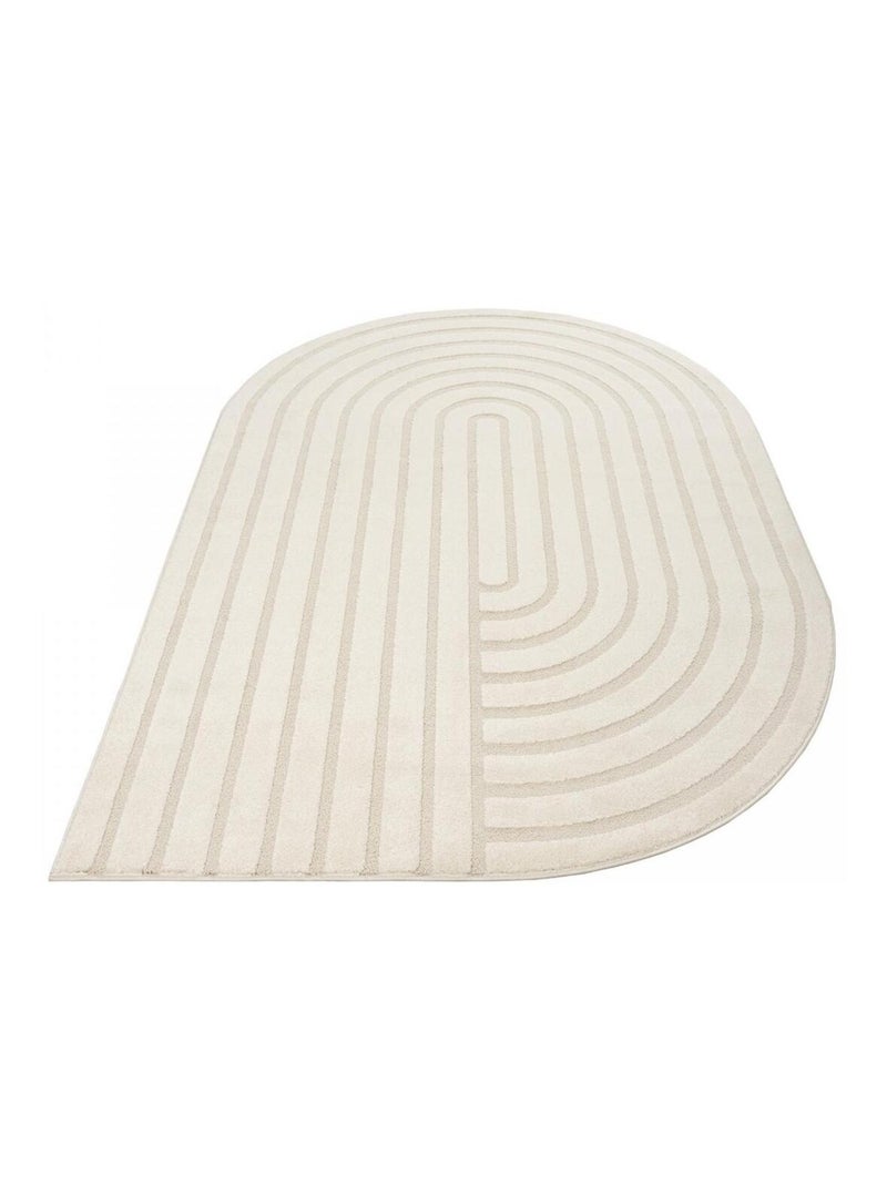 Tapis salon LYN9 SPIRATRO - Tapis forme original en relief Ecru - Kiabi