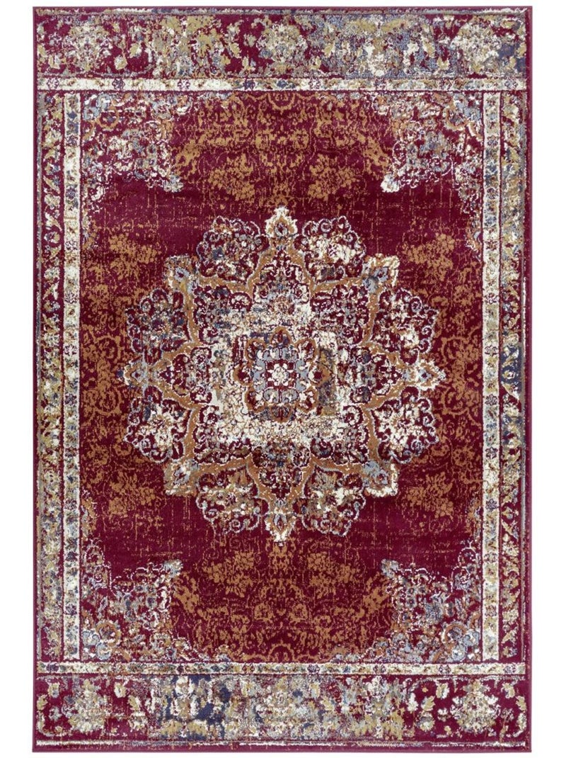 Tapis salon maderno, oriental Rouge - Kiabi