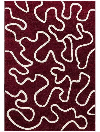 Tapis salon, motif abstrait en relief, graphique et tendance