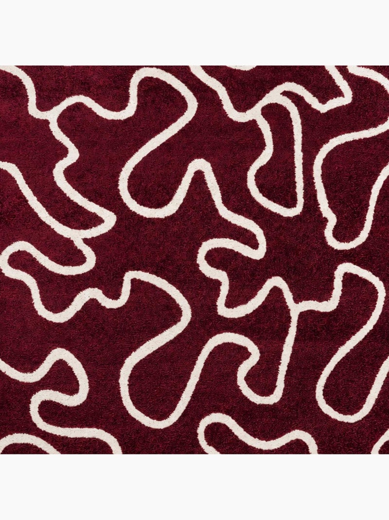 Tapis salon, motif abstrait en relief, graphique et tendance Bordeaux - Kiabi