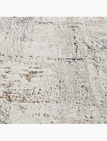 Tapis salon, motif abstrait en relief, moderne et résistant lyn51 ocre
