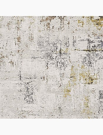 Tapis salon, motif abstrait en relief, moderne et résistant lyn51 ocre