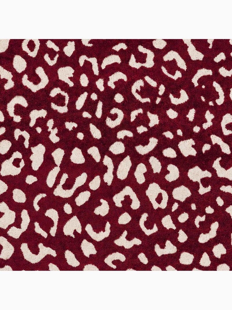 Tapis salon, motif animaux léopard graphique et tendance, lyn9 leop Bordeaux - Kiabi