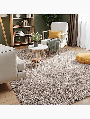 Tapis salon, motif faux uni, roccco, look chaleureux, entretien