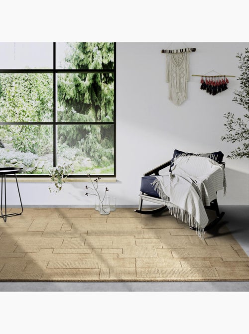 Tapis salon, motif géométrique authentique, wilhelmine, tissé main - Kiabi